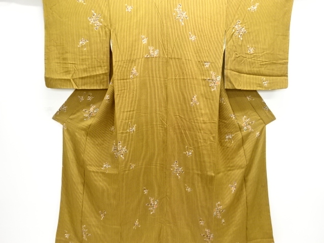JAPANESE KIMONO / ANTIQUE KIMONO / SILK / KINSHA / ABSTRACT PATTERN